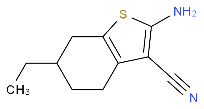 2-Amino-6-ethyl-4,5,6,7-tetrahydro-1-benzothiophene-3-carbonitrile_分子结构_CAS_)