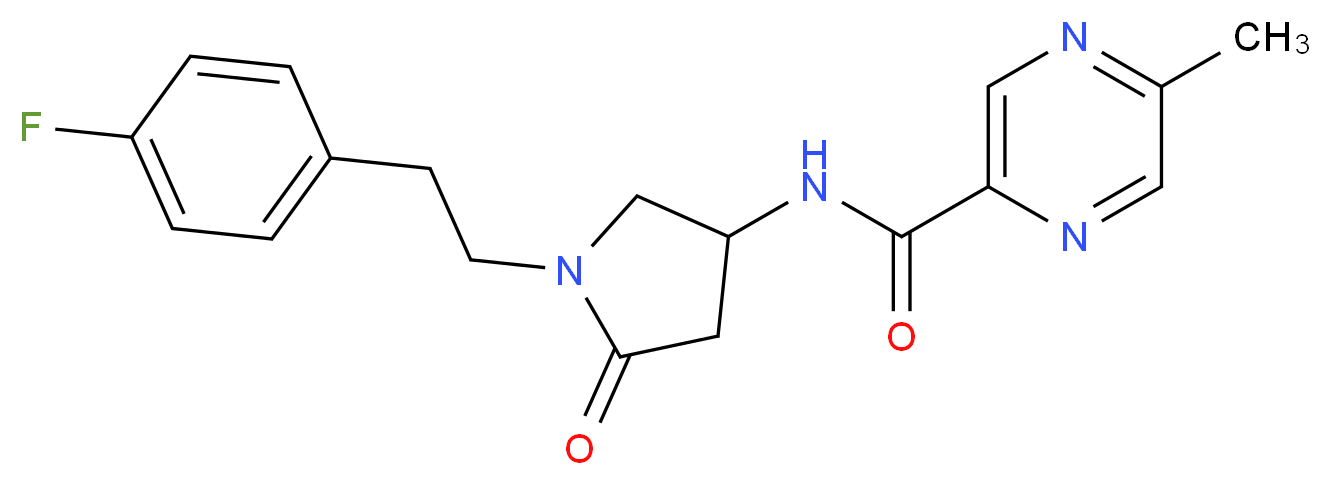 N-{1-[2-(4-fluorophenyl)ethyl]-5-oxo-3-pyrrolidinyl}-5-methyl-2-pyrazinecarboxamide_分子结构_CAS_)