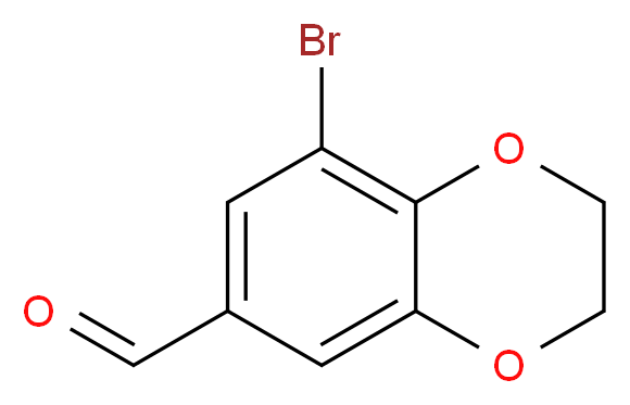 8-bromo-2,3-dihydro-1,4-benzodioxine-6-carbaldehyde_分子结构_CAS_860003-88-9)