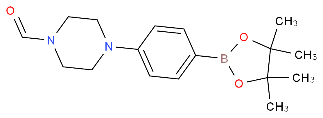 4-(4-(4,4,5,5-Tetramethyl-1,3,2-dioxaborolan-2-yl)phenyl)piperazine-1-carbaldehyde_分子结构_CAS_1150561-69-5)