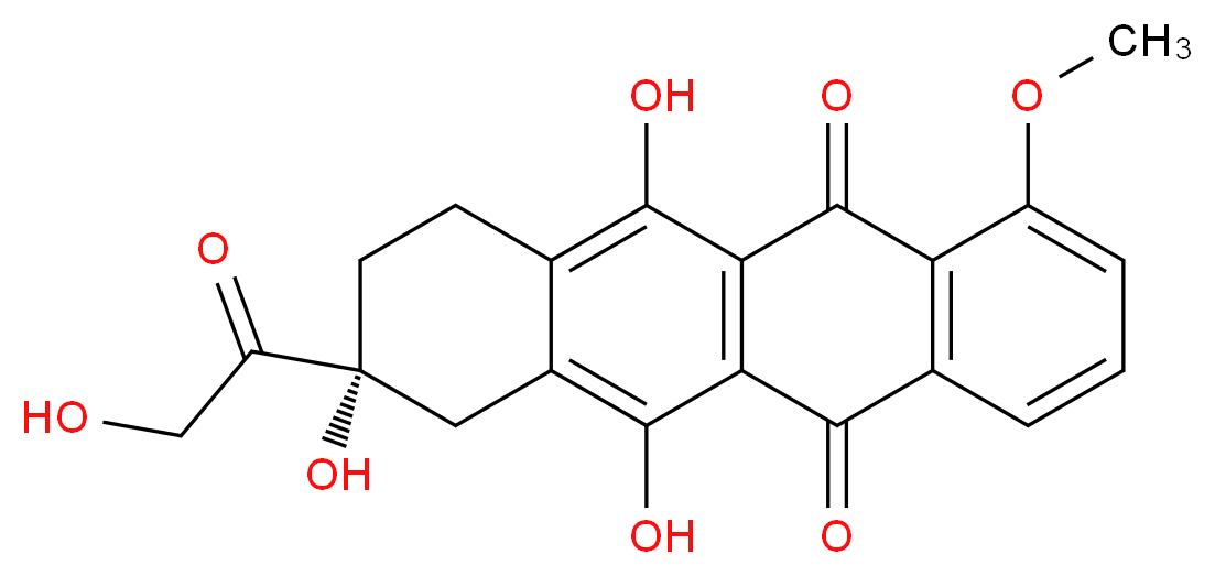 (8R)-6,8,11-trihydroxy-8-(2-hydroxyacetyl)-1-methoxy-5,7,8,9,10,12-hexahydrotetracene-5,12-dione_分子结构_CAS_38554-25-5