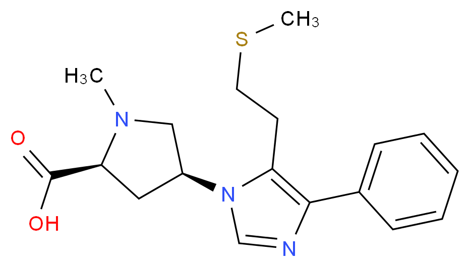 (4S)-1-methyl-4-{5-[2-(methylthio)ethyl]-4-phenyl-1H-imidazol-1-yl}-L-proline_分子结构_CAS_)