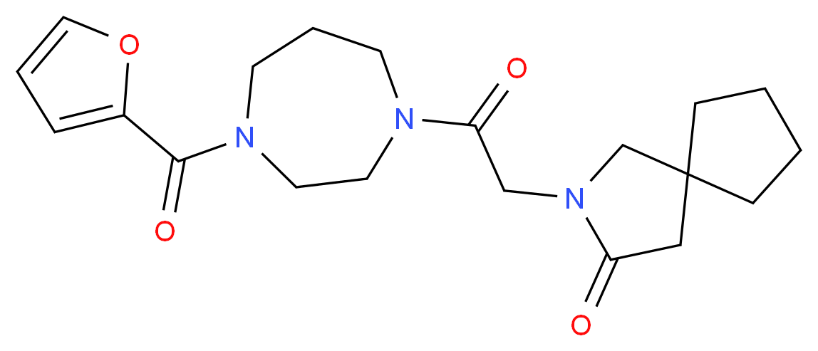 2-{2-[4-(2-furoyl)-1,4-diazepan-1-yl]-2-oxoethyl}-2-azaspiro[4.4]nonan-3-one_分子结构_CAS_)