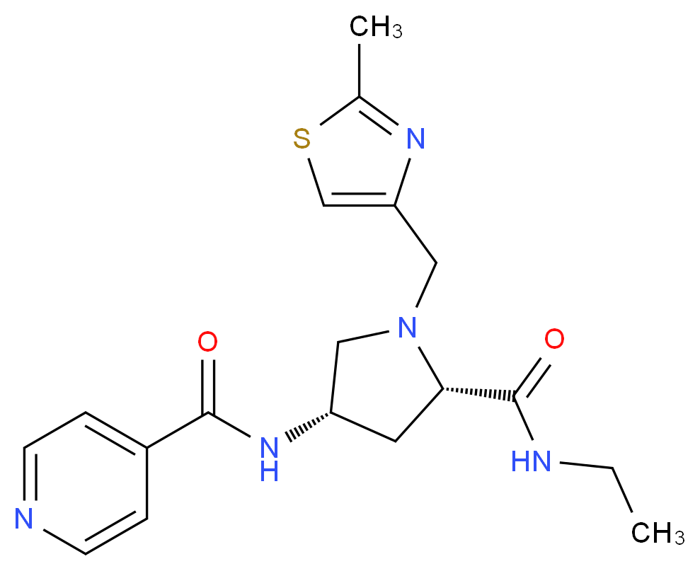 N-{(3S,5S)-5-[(ethylamino)carbonyl]-1-[(2-methyl-1,3-thiazol-4-yl)methyl]pyrrolidin-3-yl}isonicotinamide (non-preferred name)_分子结构_CAS_)