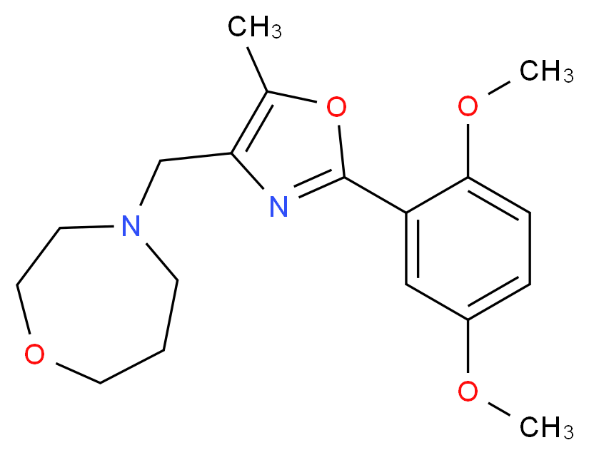 4-{[2-(2,5-dimethoxyphenyl)-5-methyl-1,3-oxazol-4-yl]methyl}-1,4-oxazepane_分子结构_CAS_)