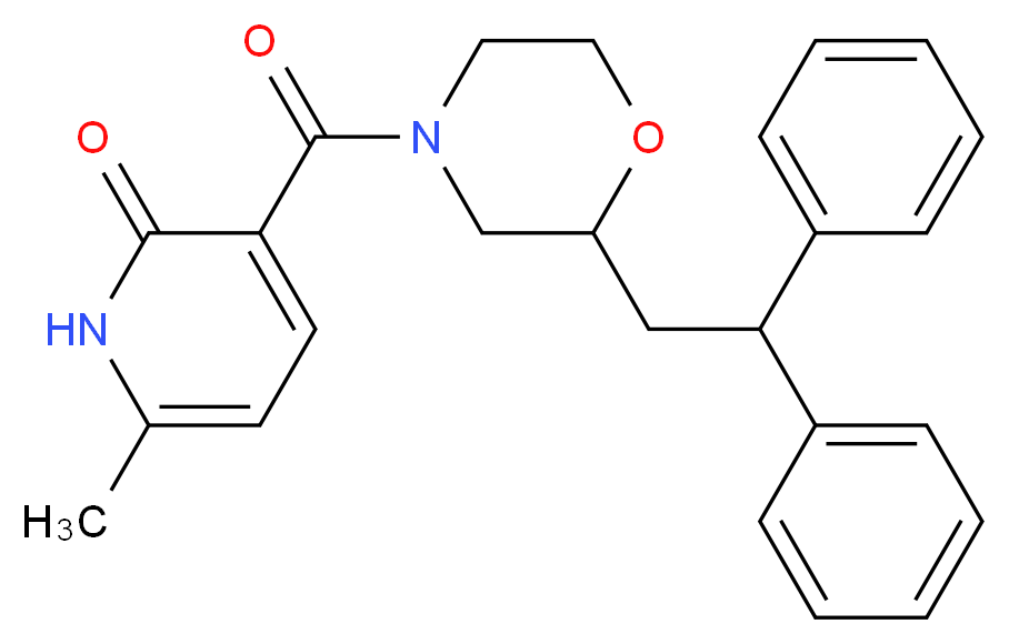 3-{[2-(2,2-diphenylethyl)-4-morpholinyl]carbonyl}-6-methyl-2(1H)-pyridinone_分子结构_CAS_)