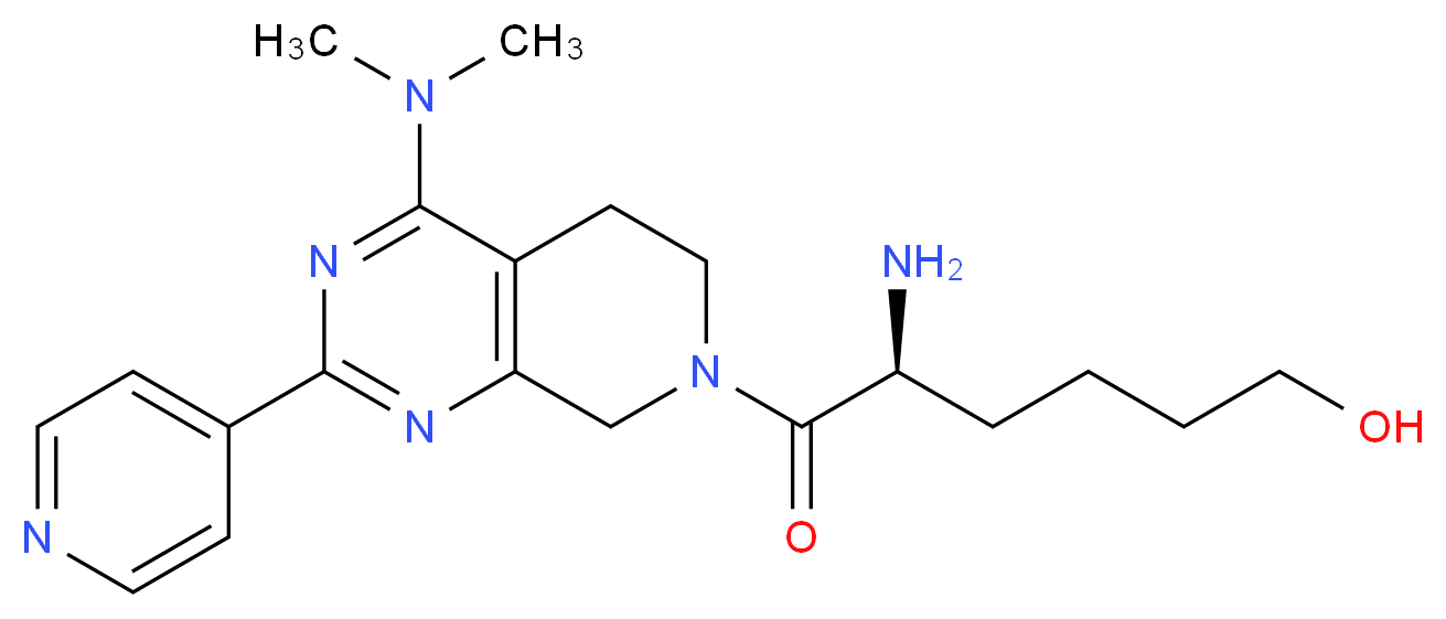 (5S)-5-amino-6-[4-(dimethylamino)-2-pyridin-4-yl-5,8-dihydropyrido[3,4-d]pyrimidin-7(6H)-yl]-6-oxohexan-1-ol_分子结构_CAS_)