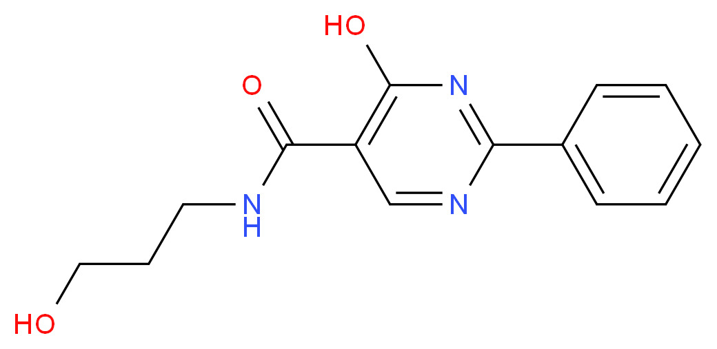 4-hydroxy-N-(3-hydroxypropyl)-2-phenylpyrimidine-5-carboxamide_分子结构_CAS_)