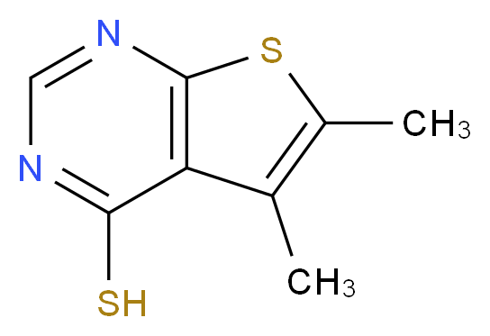 5,6-dimethylthieno[2,3-d]pyrimidine-4-thiol_分子结构_CAS_307512-33-0