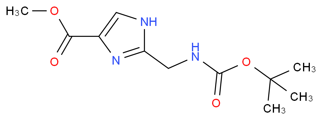 methyl 2-({[(tert-butoxy)carbonyl]amino}methyl)-1H-imidazole-4-carboxylate_分子结构_CAS_252348-76-8