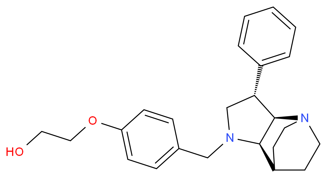 2-(4-{[(2R*,3S*,6R*)-3-phenyl-1,5-diazatricyclo[5.2.2.0~2,6~]undec-5-yl]methyl}phenoxy)ethanol_分子结构_CAS_)