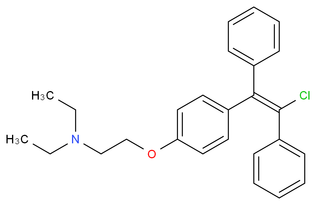 (2-{4-[(E)-2-chloro-1,2-diphenylethenyl]phenoxy}ethyl)diethylamine_分子结构_CAS_15690-57-0