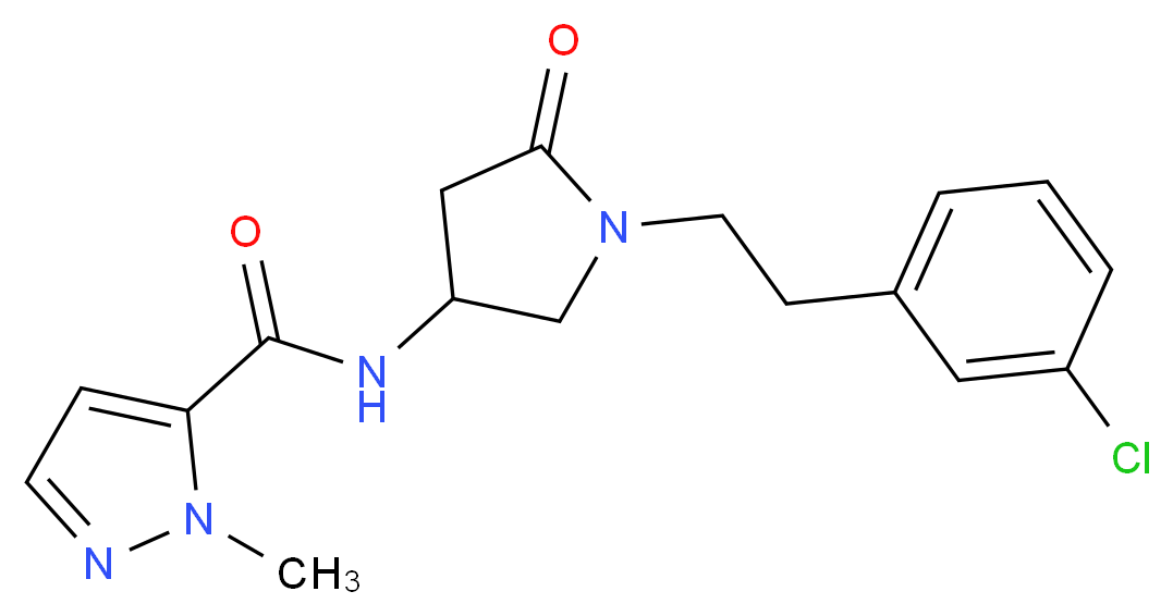 N-{1-[2-(3-chlorophenyl)ethyl]-5-oxo-3-pyrrolidinyl}-1-methyl-1H-pyrazole-5-carboxamide_分子结构_CAS_)