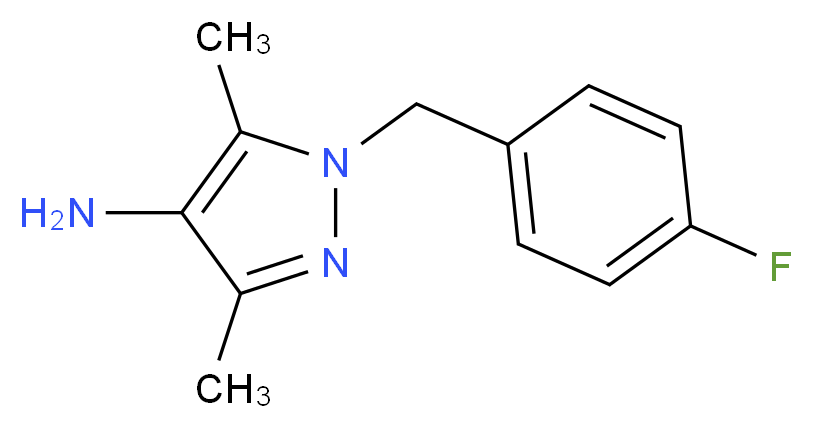 1-(4-Fluorobenzyl)-3,5-dimethyl-1H-pyrazol-4-amine_分子结构_CAS_)