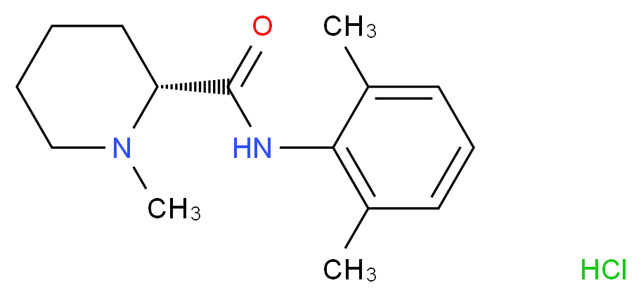 (2R)-N-(2,6-dimethylphenyl)-1-methylpiperidine-2-carboxamide hydrochloride_分子结构_CAS_34333-72-7