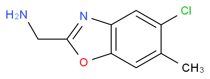 1-(5-chloro-6-methyl-1,3-benzoxazol-2-yl)methanamine_分子结构_CAS_1035840-75-5)