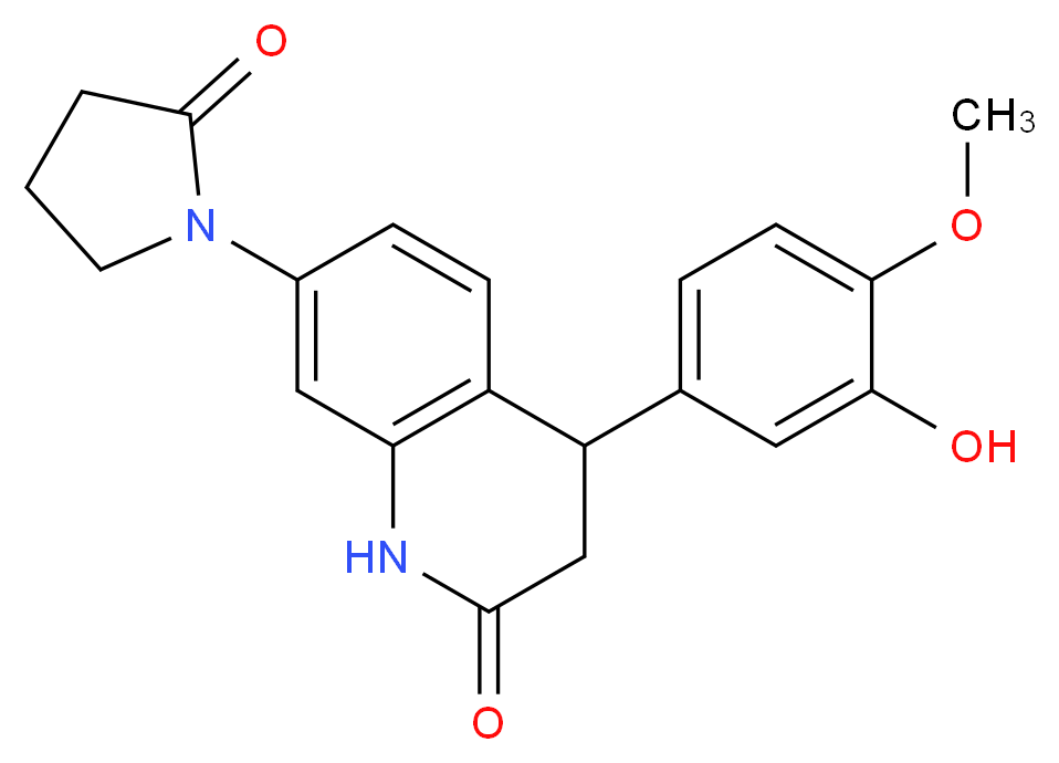 4-(3-hydroxy-4-methoxyphenyl)-7-(2-oxopyrrolidin-1-yl)-3,4-dihydroquinolin-2(1H)-one_分子结构_CAS_)