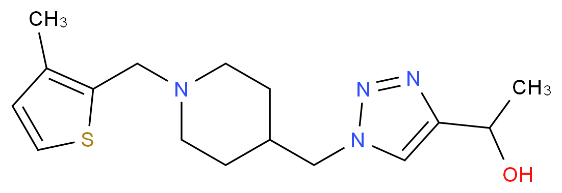 1-[1-({1-[(3-methyl-2-thienyl)methyl]-4-piperidinyl}methyl)-1H-1,2,3-triazol-4-yl]ethanol_分子结构_CAS_)