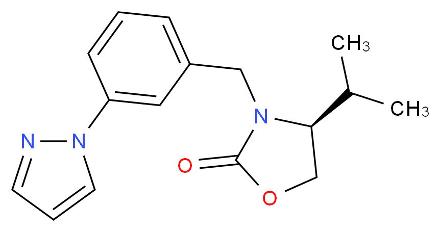 (4S)-4-isopropyl-3-[3-(1H-pyrazol-1-yl)benzyl]-1,3-oxazolidin-2-one_分子结构_CAS_)