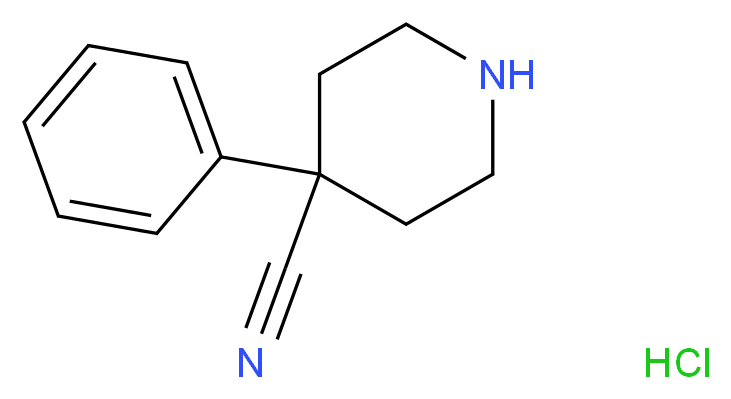 4-Phenylpiperidine-4-carbonitrile hydrochloride_分子结构_CAS_51304-58-6)