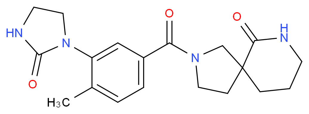 2-[4-methyl-3-(2-oxo-1-imidazolidinyl)benzoyl]-2,7-diazaspiro[4.5]decan-6-one_分子结构_CAS_)