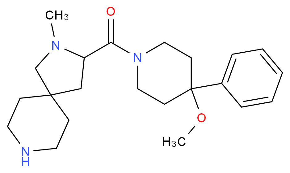 3-[(4-methoxy-4-phenyl-1-piperidinyl)carbonyl]-2-methyl-2,8-diazaspiro[4.5]decane_分子结构_CAS_)