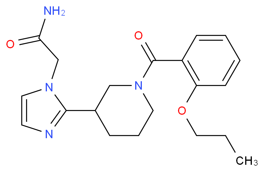 2-{2-[1-(2-propoxybenzoyl)-3-piperidinyl]-1H-imidazol-1-yl}acetamide_分子结构_CAS_)