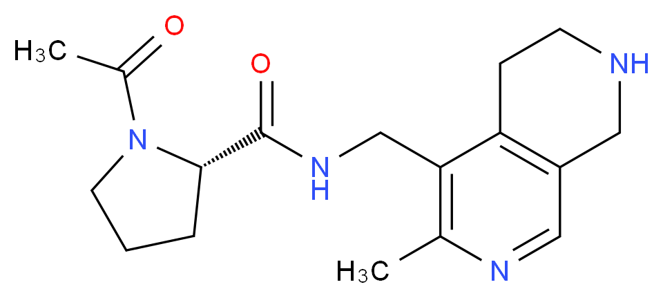 1-acetyl-N-[(3-methyl-5,6,7,8-tetrahydro-2,7-naphthyridin-4-yl)methyl]-L-prolinamide_分子结构_CAS_)