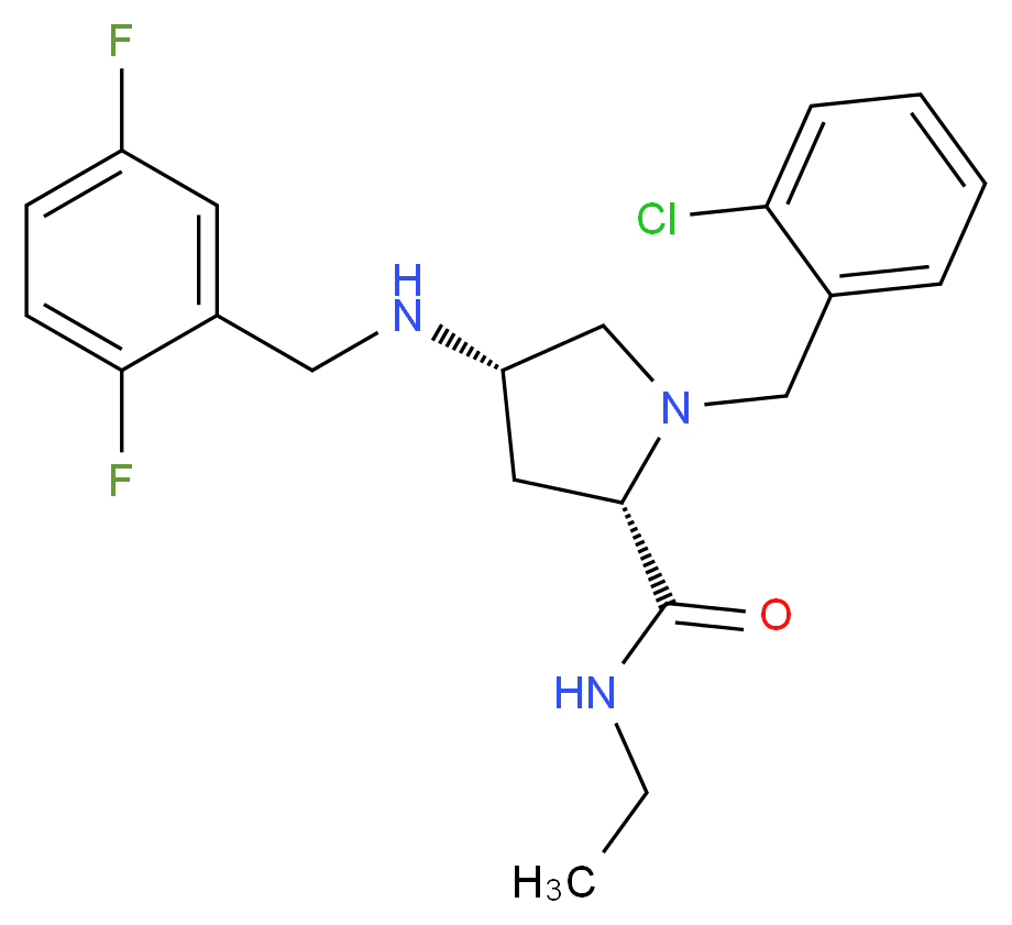 (4S)-1-(2-chlorobenzyl)-4-[(2,5-difluorobenzyl)amino]-N-ethyl-L-prolinamide_分子结构_CAS_)