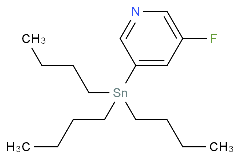 3-Fluoro-5-(tributylstannyl)pyridine_分子结构_CAS_871942-19-7)