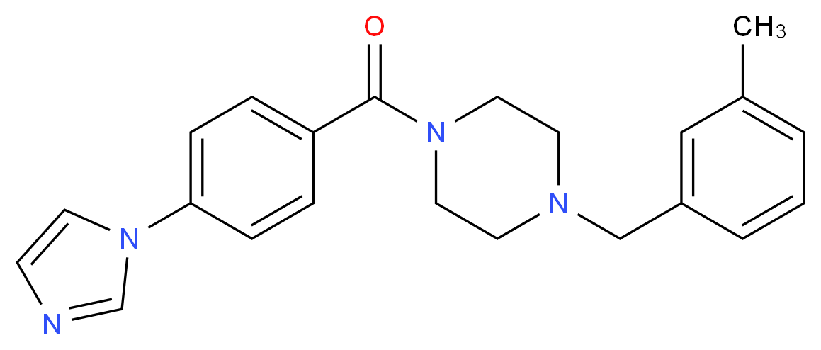 1-[4-(1H-imidazol-1-yl)benzoyl]-4-(3-methylbenzyl)piperazine_分子结构_CAS_)
