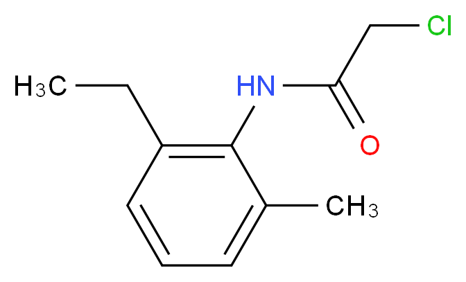 2-chloro-N-(2-ethyl-6-methylphenyl)acetamide_分子结构_CAS_32428-71-0