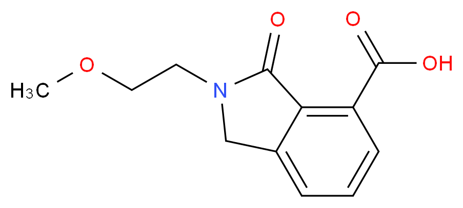 2-(2-Methoxy-ethyl)-3-oxo-2,3-dihydro-1H-isoindole-4-carboxylic acid_分子结构_CAS_436093-44-6)