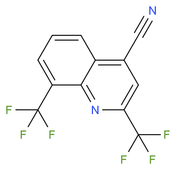 2,8-bis(trifluoromethyl)quinoline-4-carbonitrile_分子结构_CAS_151025-70-6