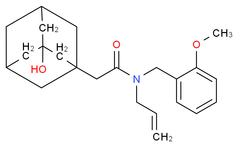 N-allyl-2-(3-hydroxy-1-adamantyl)-N-(2-methoxybenzyl)acetamide_分子结构_CAS_)