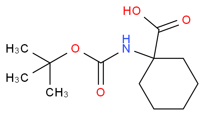 1-(Boc-氨基)环己羧酸_分子结构_CAS_115951-16-1)