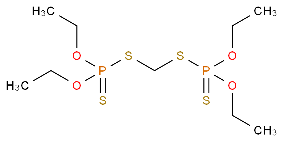 diethyl [({[diethoxy(sulfanylidene)-λ<sup>5</sup>-phosphanyl]sulfanyl}methyl)sulfanyl](sulfanylidene)phosphonite_分子结构_CAS_563-12-2