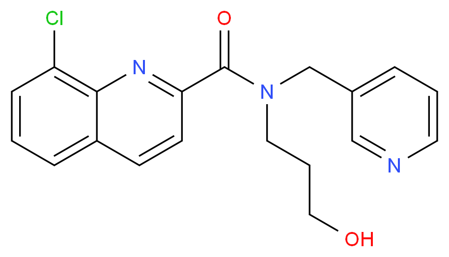 8-chloro-N-(3-hydroxypropyl)-N-(pyridin-3-ylmethyl)quinoline-2-carboxamide_分子结构_CAS_)