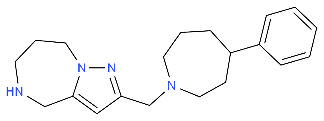 2-[(4-phenyl-1-azepanyl)methyl]-5,6,7,8-tetrahydro-4H-pyrazolo[1,5-a][1,4]diazepine_分子结构_CAS_)