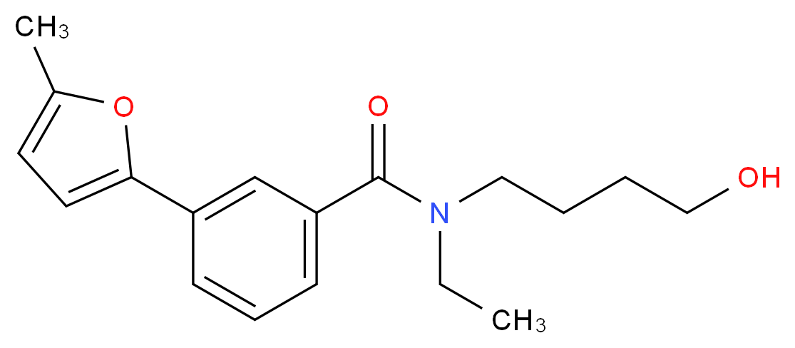 N-ethyl-N-(4-hydroxybutyl)-3-(5-methyl-2-furyl)benzamide_分子结构_CAS_)