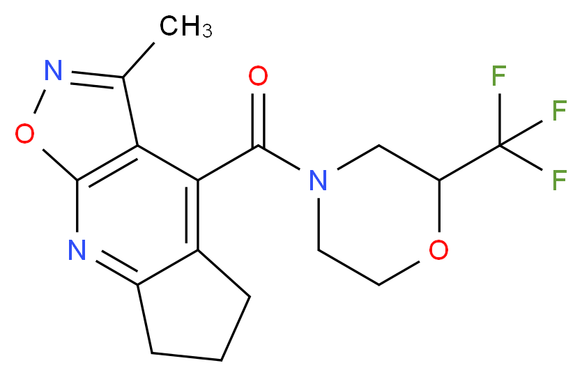 3-methyl-4-{[2-(trifluoromethyl)morpholin-4-yl]carbonyl}-6,7-dihydro-5H-cyclopenta[b]isoxazolo[4,5-e]pyridine_分子结构_CAS_)