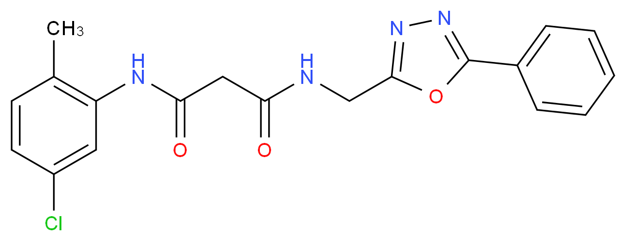 N-(5-chloro-2-methylphenyl)-N'-[(5-phenyl-1,3,4-oxadiazol-2-yl)methyl]malonamide_分子结构_CAS_)