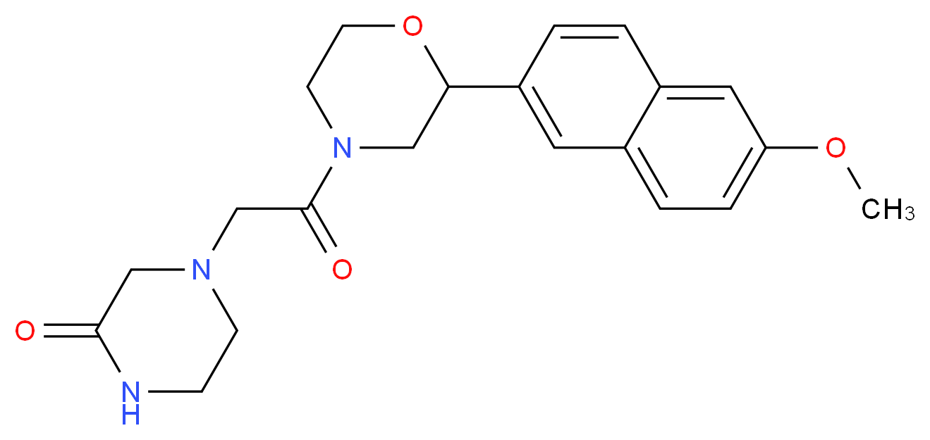4-{2-[2-(6-methoxy-2-naphthyl)morpholin-4-yl]-2-oxoethyl}piperazin-2-one_分子结构_CAS_)