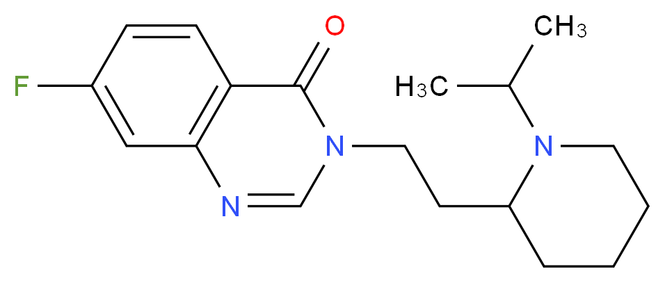 7-fluoro-3-[2-(1-isopropylpiperidin-2-yl)ethyl]quinazolin-4(3H)-one_分子结构_CAS_)