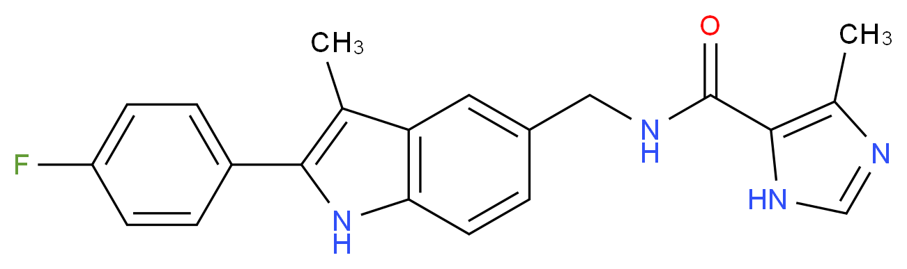 N-{[2-(4-fluorophenyl)-3-methyl-1H-indol-5-yl]methyl}-4-methyl-1H-imidazole-5-carboxamide_分子结构_CAS_)