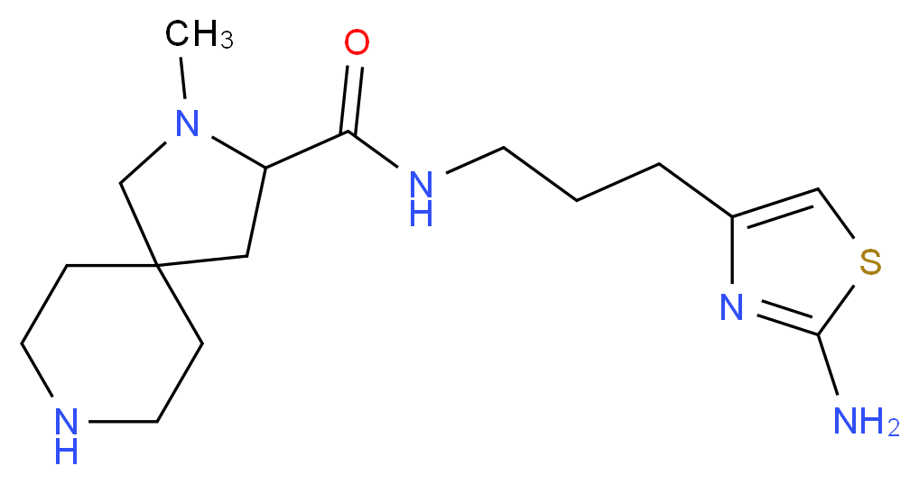 N-[3-(2-amino-1,3-thiazol-4-yl)propyl]-2-methyl-2,8-diazaspiro[4.5]decane-3-carboxamide_分子结构_CAS_)