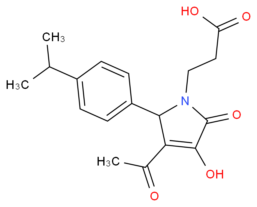 3-[3-Acetyl-4-hydroxy-2-(4-isopropyl-phenyl)-5-oxo-2,5-dihydro-pyrrol-1-yl]-propionic acid_分子结构_CAS_436088-35-6)