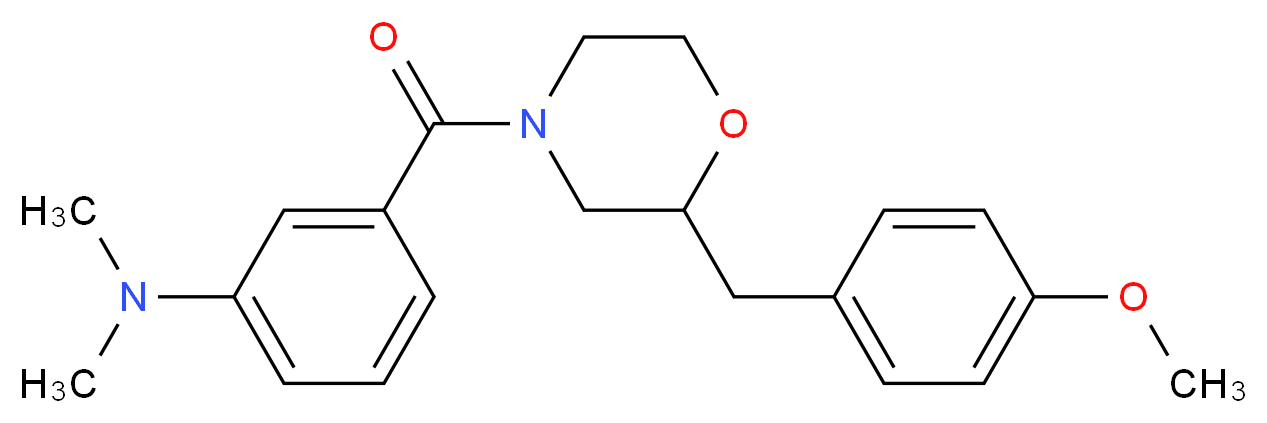 (3-{[2-(4-methoxybenzyl)-4-morpholinyl]carbonyl}phenyl)dimethylamine_分子结构_CAS_)