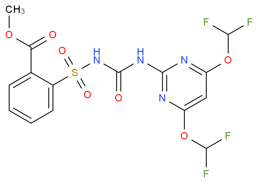 methyl 2-[({[4,6-bis(difluoromethoxy)pyrimidin-2-yl]carbamoyl}amino)sulfonyl]benzoate_分子结构_CAS_86209-51-0