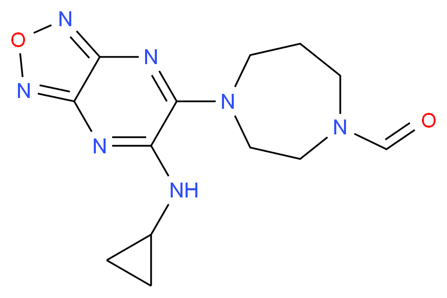 4-[6-(cyclopropylamino)[1,2,5]oxadiazolo[3,4-b]pyrazin-5-yl]-1,4-diazepane-1-carbaldehyde_分子结构_CAS_)